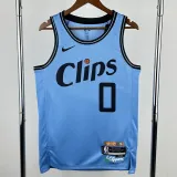 2024-25 Clippers WESTBROOK #0 Blue City Edition Top Quality Hot Pressing NBA Jersey