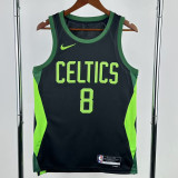 2024-25 CELTICS PORZINGIS #8 Black City Edition Top Quality Hot Pressing NBA Jersey