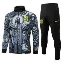 2024-25 Brazil Black Jacket Tracksuit #A808(喷墨)