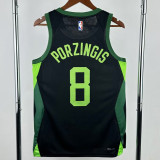 2024-25 CELTICS PORZINGIS #8 Black City Edition Top Quality Hot Pressing NBA Jersey