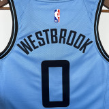 2024-25 Clippers WESTBROOK #0 Blue City Edition Top Quality Hot Pressing NBA Jersey