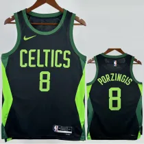 2024-25 CELTICS PORZINGIS #8 Black City Edition Top Quality Hot Pressing NBA Jersey