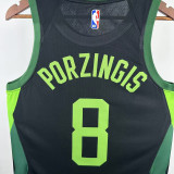 2024-25 CELTICS PORZINGIS #8 Black City Edition Top Quality Hot Pressing NBA Jersey