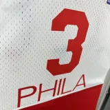 2003-04 76ERS IVERSON #3 White Red Retro Top Quality Hot Pressing NBA Jersey