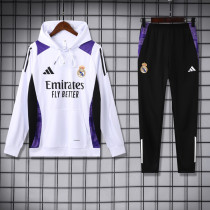 2024-25 RMA White Hoodie Tracksuit (卫衣套装)