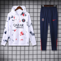 2024-25 PSG White Hoodie Tracksuit (卫衣套装)
