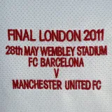 2010-2011 Man Utd Away White Long sleeve Retro soccer jersey (长袖)决赛字