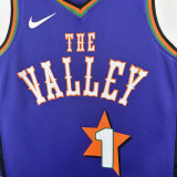 2024-25 SUNS BOOKER #1 Purple City Edition Top Quality Hot Pressing NBA Jersey