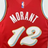 2024-25 Grizzlies MORANT #12 Red City Edition Top Quality Hot Pressing NBA Jersey