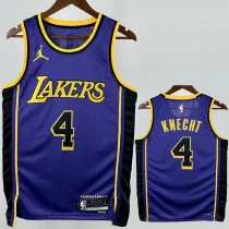 2022-23 LAKERS KNECHT #4 Purple Top Quality Hot Pressing NBA Jersey (Trapeze Edition) 飞人版