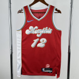 2024-25 Grizzlies MORANT #12 Red City Edition Top Quality Hot Pressing NBA Jersey