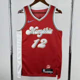 2024-25 Grizzlies MORANT #12 Red City Edition Top Quality Hot Pressing NBA Jersey