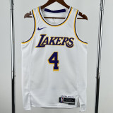 2022-23 Lakers KNECHT #4 White Top Quality Hot Pressing NBA Jersey(圆领)