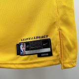 2022-23 Lakers KNECHT #4 Yellow Top Quality Hot Pressing NBA Jersey(圆领)