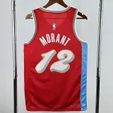 2024-25 Grizzlies MORANT #12 Red City Edition Top Quality Hot Pressing NBA Jersey