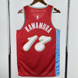 2024-25 Grizzlies KAWAMURA #17 Red City Edition Top Quality Hot Pressing NBA Jersey