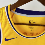 2022-23 Lakers KNECHT #4 Yellow Top Quality Hot Pressing NBA Jersey(圆领)