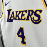 2022-23 Lakers KNECHT #4 White Top Quality Hot Pressing NBA Jersey(圆领)