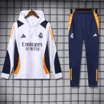 2024-25 RMA White Hoodie Tracksuit (卫衣套装)