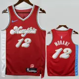 2024-25 Grizzlies MORANT #12 Red City Edition Top Quality Hot Pressing NBA Jersey