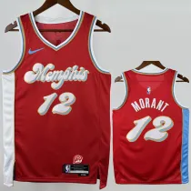2024-25 Grizzlies MORANT #12 Red City Edition Top Quality Hot Pressing NBA Jersey