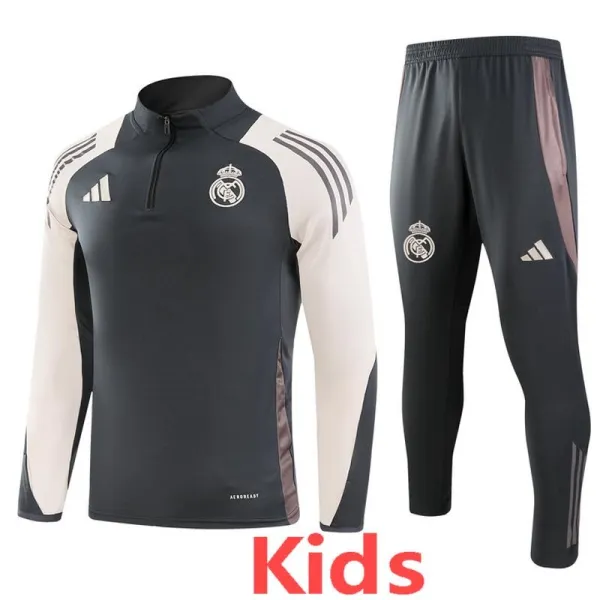2024-25 RMA Dark gray Kids Half Pull Tracksuit (童装)(半拉链)
