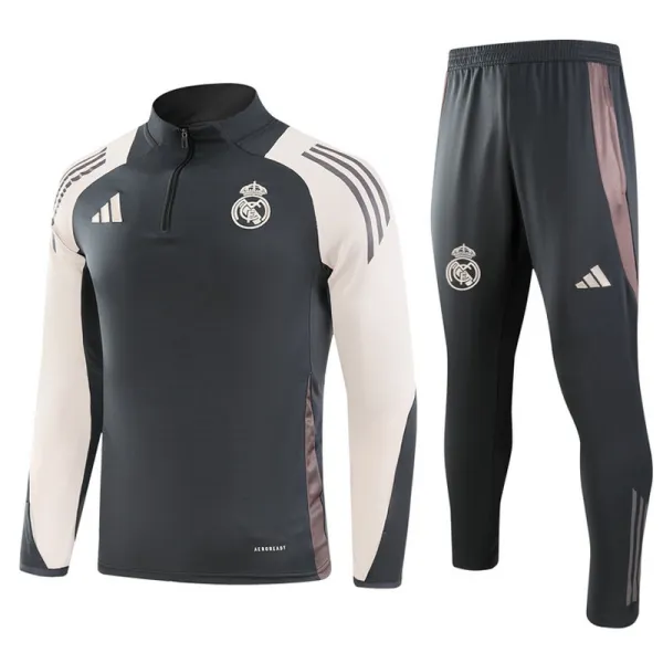 2024-25 RMA Dark gray Half Pull Tracksuit (半拉链)
