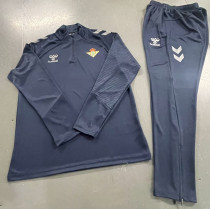 2024-25 Real Betis Royal blue Half Pull Tracksuit (Pants Have Pocket)(半拉链)