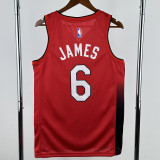 2024-25 HEAT JAMES #6 Red City Edition Top Quality Hot Pressing NBA Jersey (V领）
