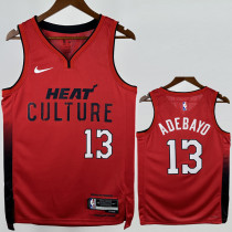 2024-25 HEAT ADEBAYO #13 Red City Edition Top Quality Hot Pressing NBA Jersey (V领）