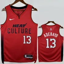 2024-25 HEAT ADEBAYO #13 Red City Edition Top Quality Hot Pressing NBA Jersey (V领）