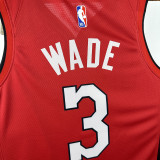 2024-25 HEAT WADE #3 Red City Edition Top Quality Hot Pressing NBA Jersey (V领）