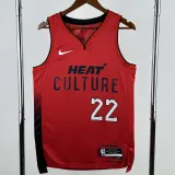 2024-25 HEAT BUTLER #22 Red City Edition Top Quality Hot Pressing NBA Jersey (V领）