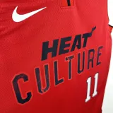 2024-25 HEAT JAQUEZ JR. #11 Red City Edition Top Quality Hot Pressing NBA Jersey (V领）