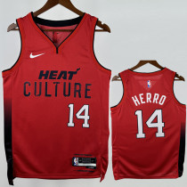 2024-25 HEAT HERRO #14 Red City Edition Top Quality Hot Pressing NBA Jersey (V领）