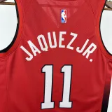 2024-25 HEAT JAQUEZ JR. #11 Red City Edition Top Quality Hot Pressing NBA Jersey (V领）