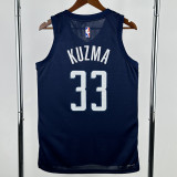 2024-25 Wizards KUZMA #33 Royal Blue Top Quality Hot Pressing NBA Jersey (Trapeze Edition)飞人版