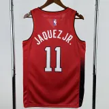 2024-25 HEAT JAQUEZ JR. #11 Red City Edition Top Quality Hot Pressing NBA Jersey (V领）