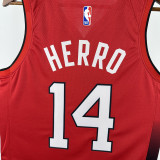 2024-25 HEAT HERRO #14 Red City Edition Top Quality Hot Pressing NBA Jersey (V领）