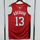 2024-25 HEAT ADEBAYO #13 Red City Edition Top Quality Hot Pressing NBA Jersey (V领）