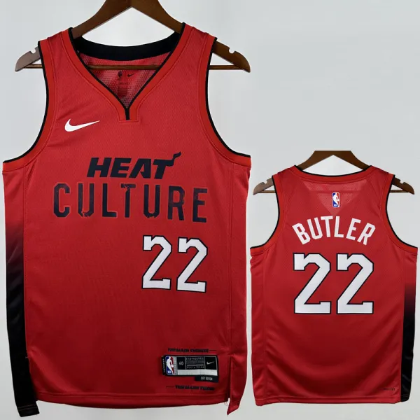 2024-25 HEAT BUTLER #22 Red City Edition Top Quality Hot Pressing NBA Jersey (V领）