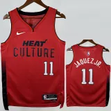 2024-25 HEAT JAQUEZ JR. #11 Red City Edition Top Quality Hot Pressing NBA Jersey (V领）