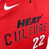 2024-25 HEAT BUTLER #22 Red City Edition Top Quality Hot Pressing NBA Jersey (V领）