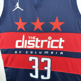 2024-25 Wizards KUZMA #33 Royal Blue Top Quality Hot Pressing NBA Jersey (Trapeze Edition)飞人版