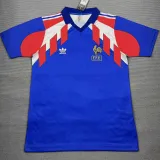 1990-1991 France Home Retro Soccer Jersey