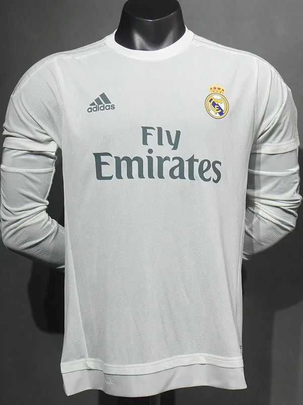 2015-2016 RMA Home Player Version 长袖球员 Long Sleeve Retro Soccer Jersey