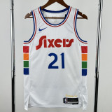 2024-25 76ERS EMBIID #21 White City Edition Top Quality Hot Pressing NBA Jersey