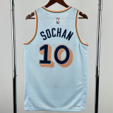 2024-25 SA Spurs SOCHAN #10 Light blue City Edition Top Quality Hot Pressing NBA Jersey