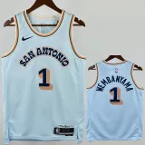 2024-25 SA Spurs WEMBANYAMA #1 Light blue City Edition Top Quality Hot Pressing NBA Jersey