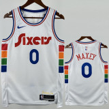 2024-25 76ERS MAXEY #0 White City Edition Top Quality Hot Pressing NBA Jersey